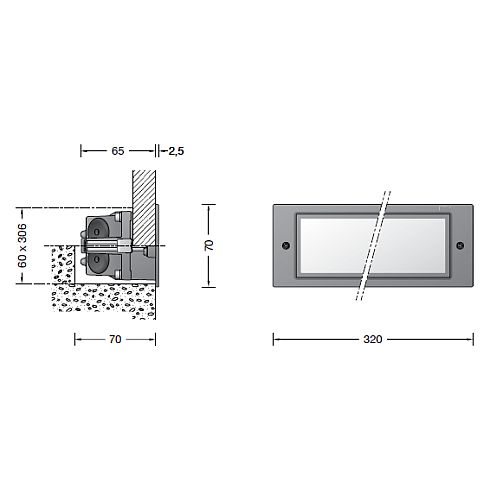 33168A Wandeinbauleuchte, silber