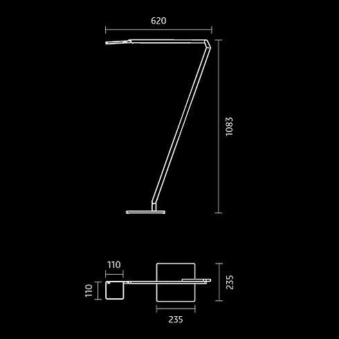 Roxxane Home LED-Steh-/ Leseleuchte 4000K, schwarz