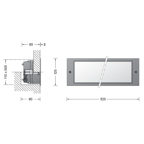 33159 LED-Wandeinbauleuchte, grafit