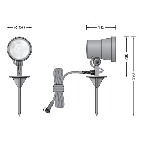 85022K4 - BEGA UniLink Ortsveränderlicher Gartenscheinwerfer, grafit