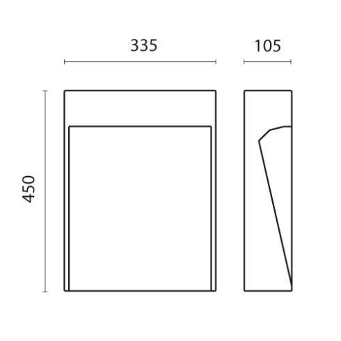 CONCRETE 450 one-side LED-Pollerleuchte